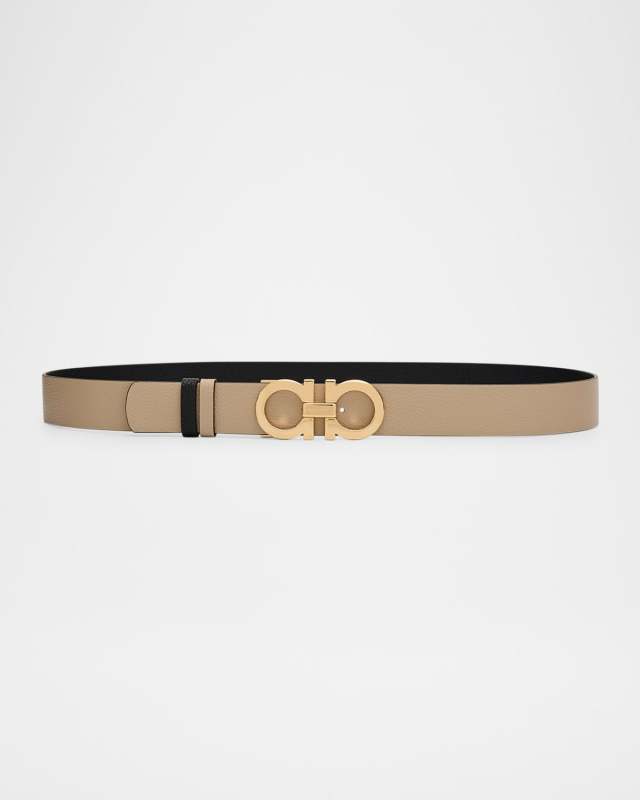 Mediterraneo Reversible Leather Gancini Belt